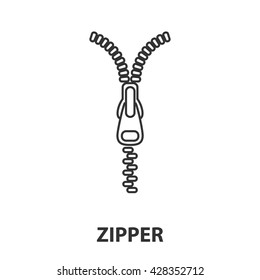 Zipper Icon Or Logo Line Art Style. Vector Illustration.