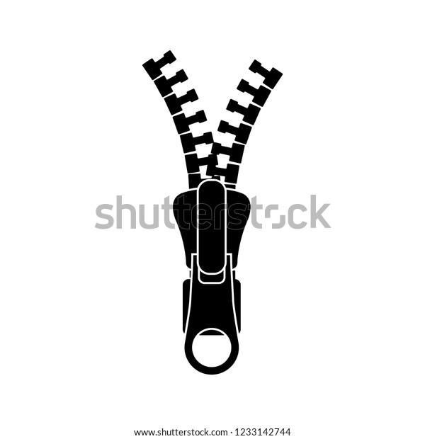 Zipper Icon Logo On White Background Stock Vector (Royalty Free) 1233142744