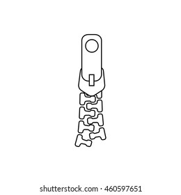 Zipper icon on white background 
