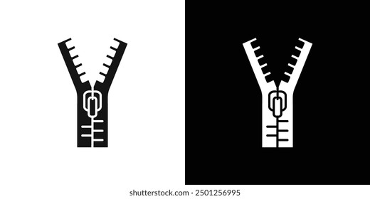 Icono de cremallera Símbolo de marca en estilo relleno