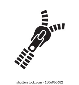 zipper icon in trendy flat design 