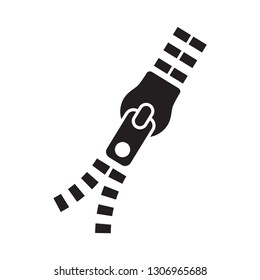 zipper icon in trendy flat design 