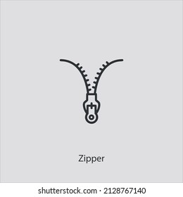zipper  icon vector icon.Editable stroke.linear style sign for use web design and mobile apps,logo.Symbol illustration.Pixel vector graphics - Vector