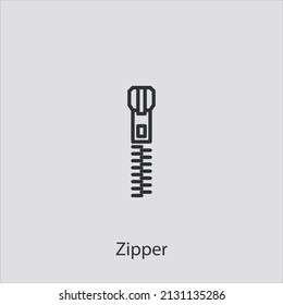 zipper icon vector icon.Editable stroke.linear style sign for use web design and mobile apps,logo.Symbol illustration.Pixel vector graphics - Vector