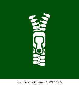 zipper icon. zipper vector illustration