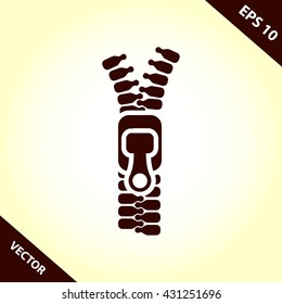 zipper icon. zipper vector illustration