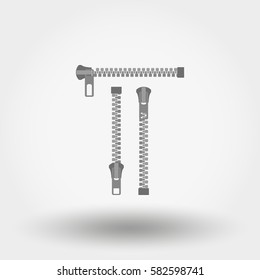 Zipper. Icon for web and mobile application. Vector illustration on a white background. Flat design style