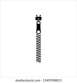 Zipper Icon, Zip Fastener Icon Vector Art Illustration