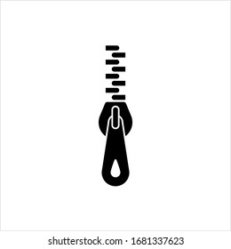 Zipper Icon, Zip Fastener Icon Vector Art Illustration