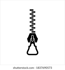 Zipper Icon, Zip Fastener Icon Vector Art Illustration