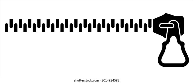 Zipper Icon, Zip Fastener Icon Vector Art Illustration