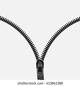 Zipper isolated on background. Vector illustration. 