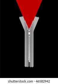 zipper isolated on black