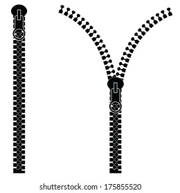 Zipper isolated on white background, vector illustration