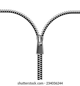 zipper isolated on white background