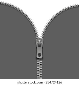 zipper isolated on white background