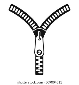 Zipper with lock icon. Simple illustration of zipper with lock vector icon for web