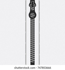 Zipper locked position with light background