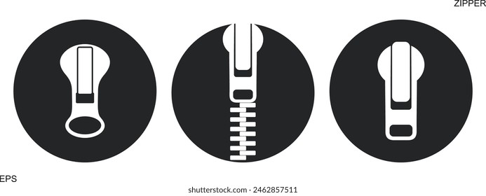 Zipper logo. Isolated zipper on white background