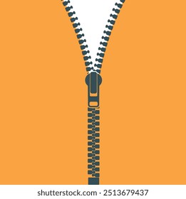 Zipper logo. Isolated zipper on white background