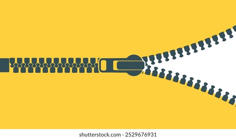 Logo do zíper. Zíper isolado sobre fundo branco