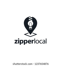 Zipper Map Pin Location Logo Design Inspiration