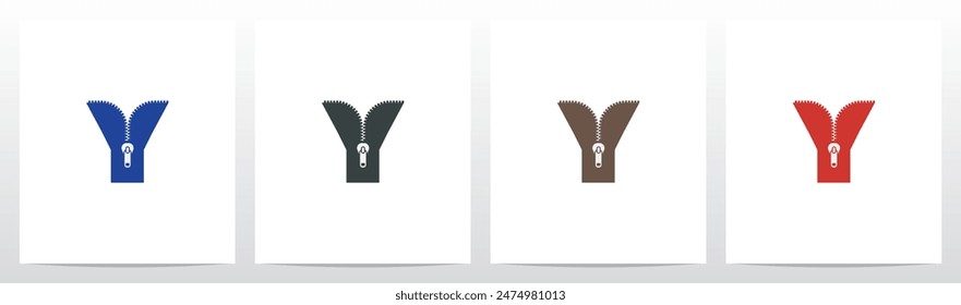 Zipper On Letter Initial Logo Design Y