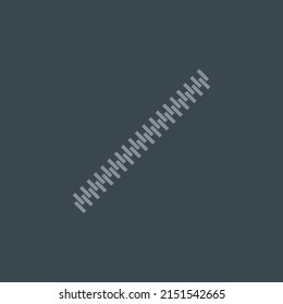 Zipper on square dark fabric