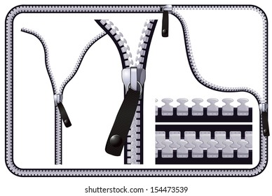 Zipper sobre fondo blanco.