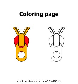 zipper  - painting page, game for children (kids)