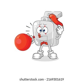 the zipper pantomime blowing balloon. cartoon mascot vector