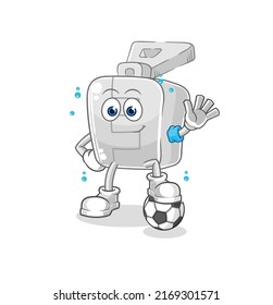 the zipper playing soccer illustration. character vector