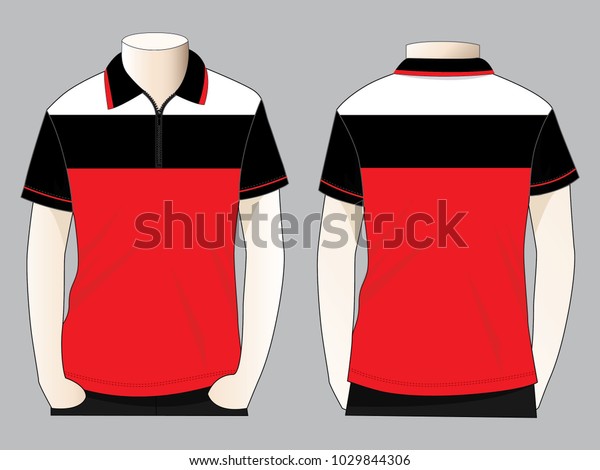Zipper Polo Shirt Vector Design Redblackwhite Stock Vector (Royalty ...