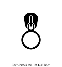 Icono de tirador de cremallera. Ilustración sobre fondo blanco para gráfico y Diseño web.