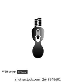 Zipper Puller icon. Illustration on white background for graphic and web design.