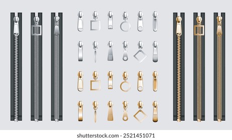 zipper puller vector illustration for clothing accessory