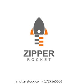 zipper rocket logo template design