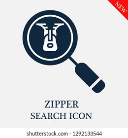 Zipper search icon. Editable Zipper search icon for web or mobile.