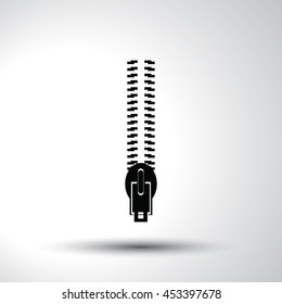 Zipper sign flat icon illustration