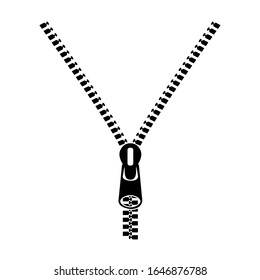 Zipper-Zeichen-Silhouette einzeln - Vektorillustration