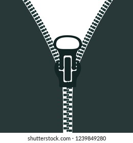 Zipper sign silhouette – stock vector