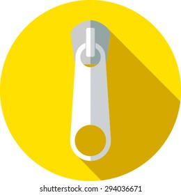 Zipper. Single flat icon on the circle. Vector illustration.