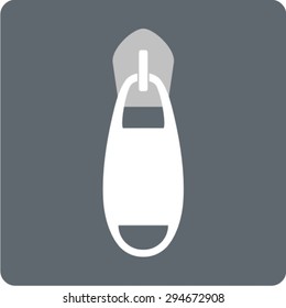 Zipper. Single flat icon on the circle. Vector illustration.