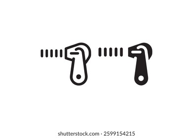 Zipper slider fastener icon set Vector