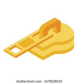 Zipper slider icon. Isometric of zipper slider vector icon for web design isolated on white background