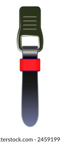 zipper slider with red stripe