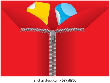 zipper with stickers vector illustration eps8
