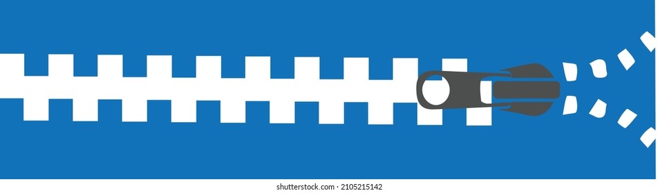 zipper tool icon. Abstract zipper symbol icon blue version