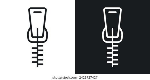 Zipper Tool Icon Designed in a Line Style on White Background.