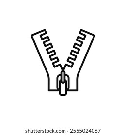Zipper tool icon Symbol mark in Outline style